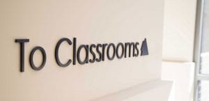SDCC classroom way finding signage graduate programs